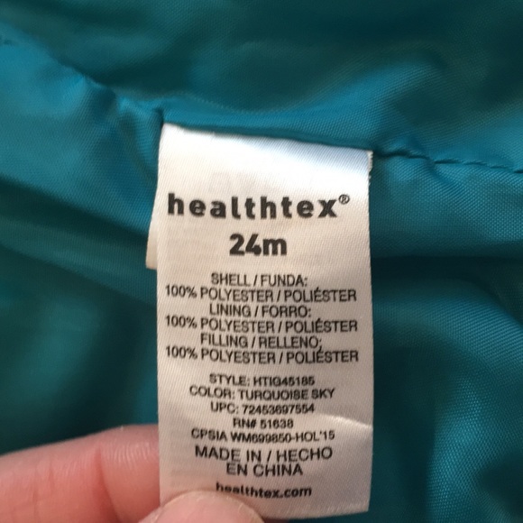 Healthtex Girls Turquoise Vest Silver Hearts 24 mo - Picture 4 of 6